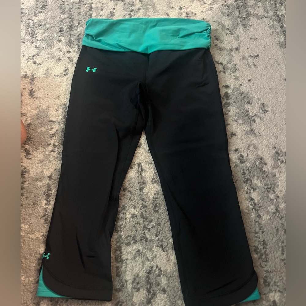Under Armour Black and Teal Workout Capris